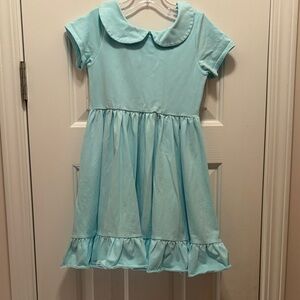 Girlhood Charming Aqua Kids Dress with Peter Pan Collar